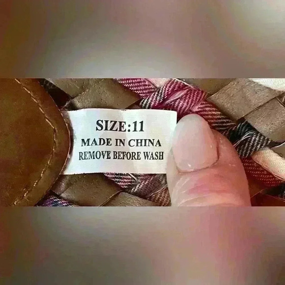 Cottagecore woven brown vegan leather plaid braided festival boho belt; 45” long - Picture 4 of 5